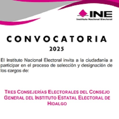 INE lanza la convocatoria Para la Selección y Designación de las Vacantes del Consejo General