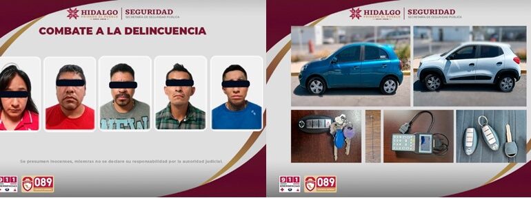 SSPH Captura a “Los Peñafiel” Banda Dedicada al Robo de Vehículos en Hidalgo y Estado de México