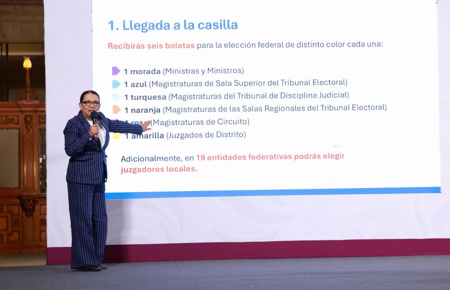Presenta Rosa Icela Rodríguez lo relativo a la elección del poder judicial La Conferencia Del Pueblo.