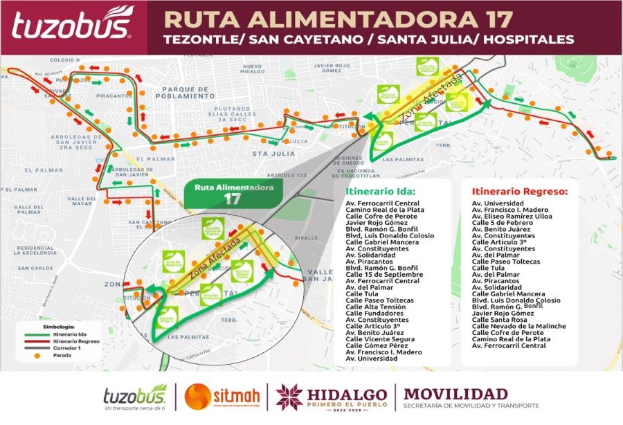 Plan Operativo y Logístico del Tuzobús del Domingo 11 de mayo
