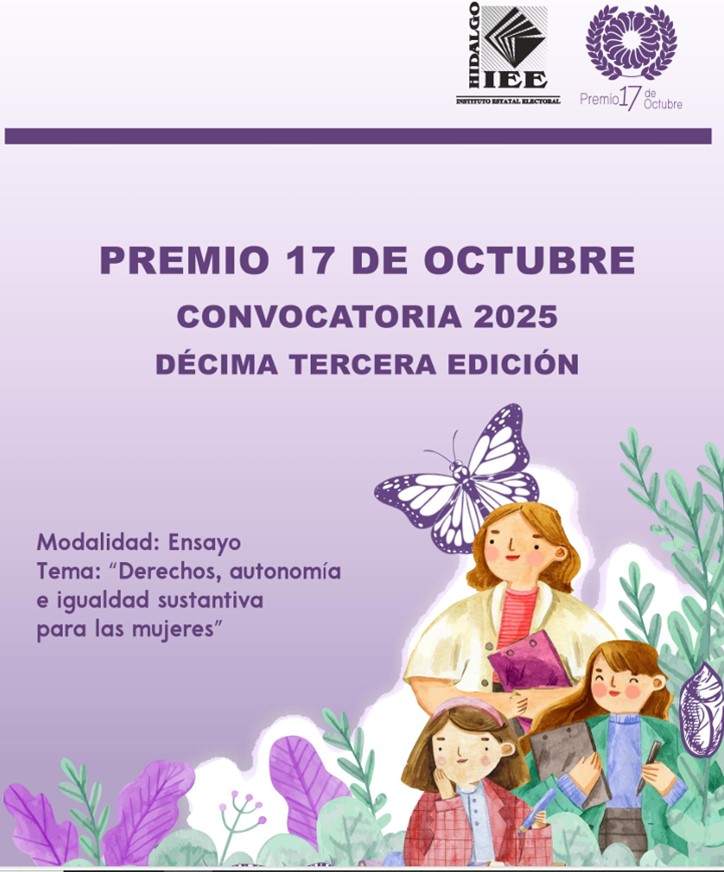 IEEH Invita a Mujeres Hidalguenses Participar Por El “Premio 17 de Octubre”