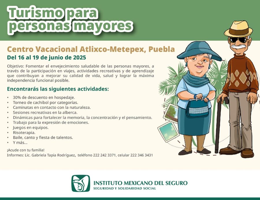 Invita IMSS Hidalgo a Participar en Programa Turismo Para Personas Mayores