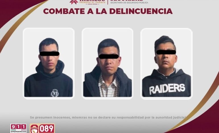 SSPH Captura a Tres Sujetos Por Narcomenudeo y su Posible Relación Con el Robo de Vehículos
