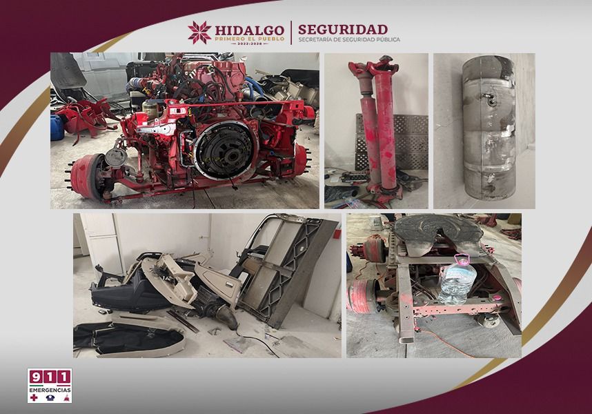 Mediante Cateo, SSPH Recupera Tractocamión Robado y Asegura Predio Usado Como Almacén de Autopartes