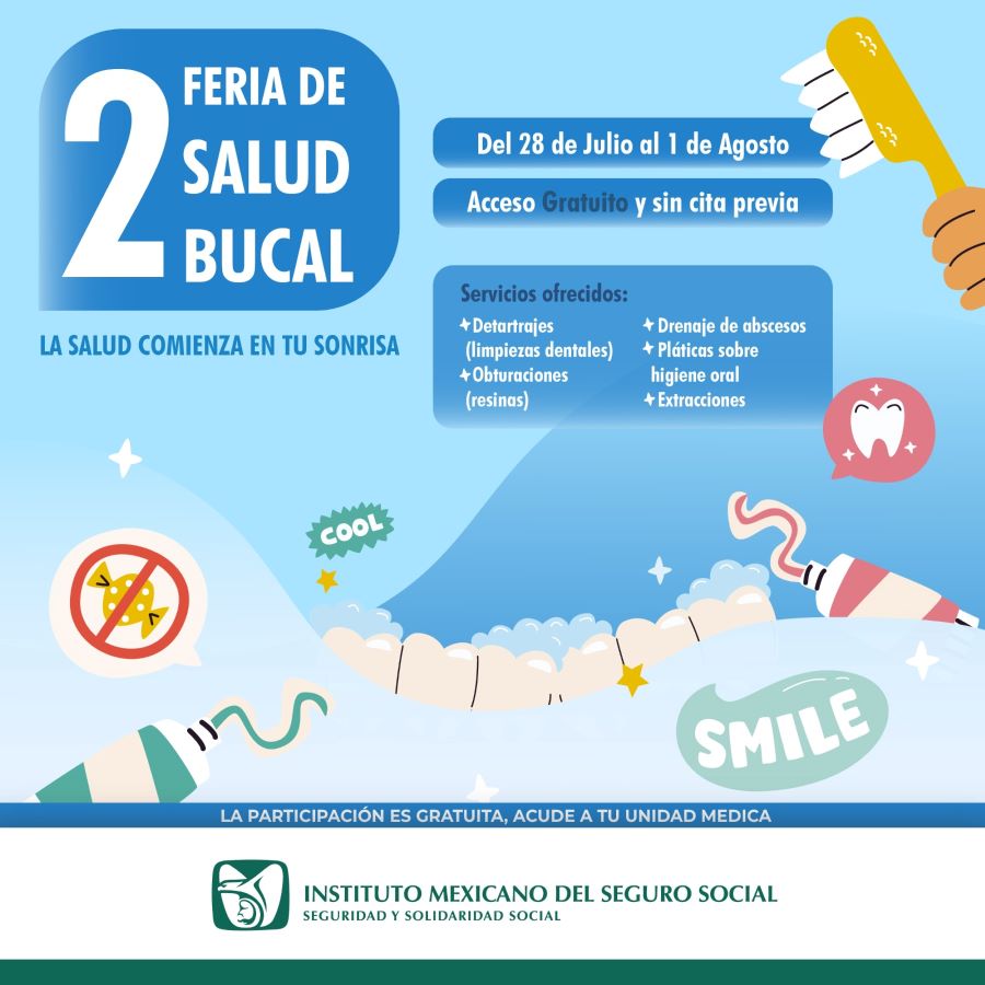 Realiza IMSS Hidalgo Segunda Feria de Salud Bucal con Acciones Preventivas Y Curativas