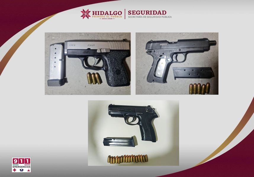 SSPH Detiene a 4 Sujetos Por Portación Ilegal de Armas en Tula