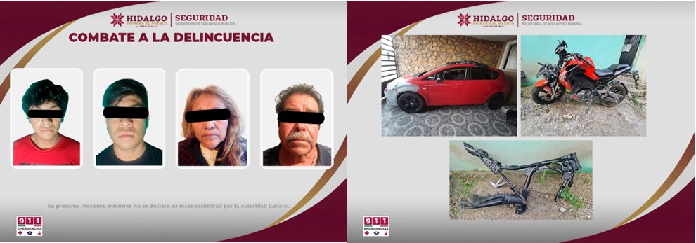 SSPH Despliega Operativos en Tepeji del Río y Detiene a 4 Presuntos Narcomenudistas y Asegura Droga