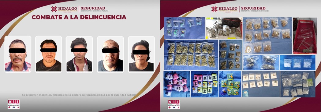 SSPH Detiene a 5 Probables Narcomenudistas de la Región del Valle del Mezquital