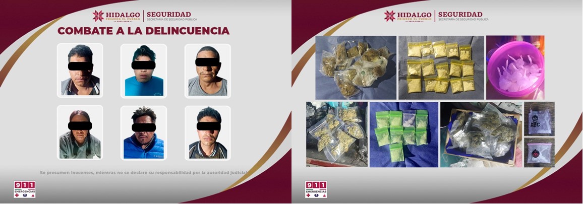 SSPH en Operativos Detiene a Seis Presuntos Narcomenudistas en Tlahuelilpan y Atotonilco de Tula