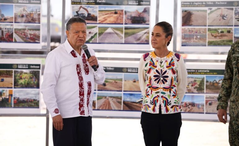 Sheinbaum y Menchaca Verifican Avance del Tren México-Pachuca