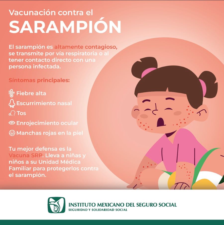 Exhorta IMSS Hidalgo a vacunar contra sarampión a menores de edad