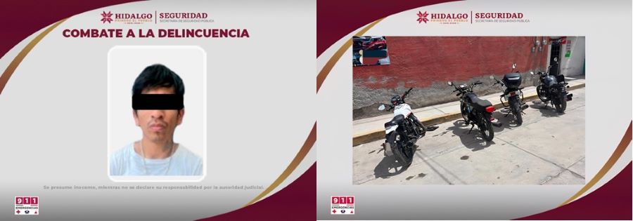 Policía Estatal Recupera Cuatro Motocicletas Robadas y Detiene a Dos Presuntos Responsables