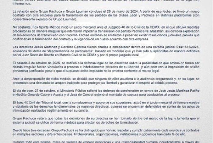 Giran orden de aprehensión contra Jesús Martínez, presidente de Grupo Pachuca