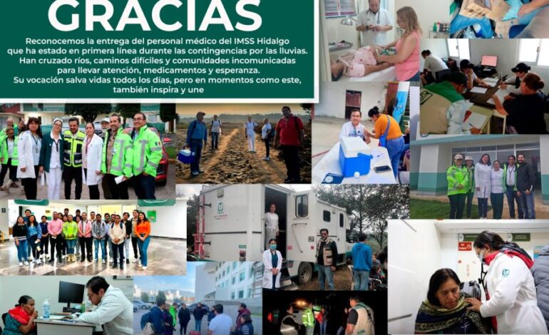 Reconoce IMSS Hidalgo Vocación y Entrega de Médicas y Médicos en los Servicios de Salud