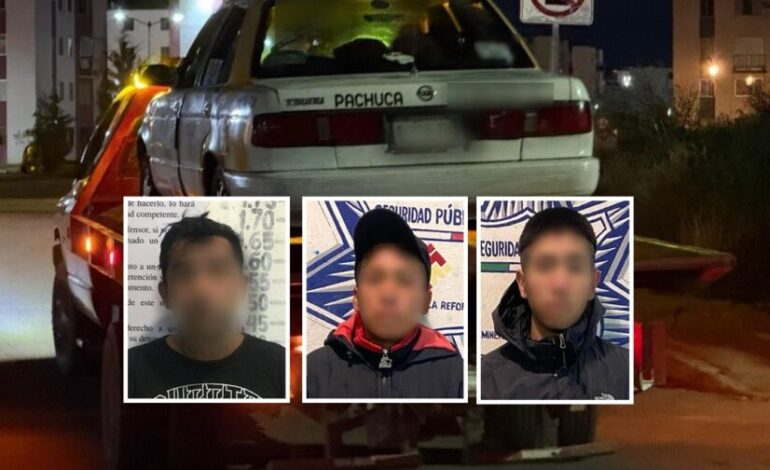 Tres Sujetos Detenidos Por Asalto a Una Tienda de Conveniencia. Taxi Metropolitano Involucrado