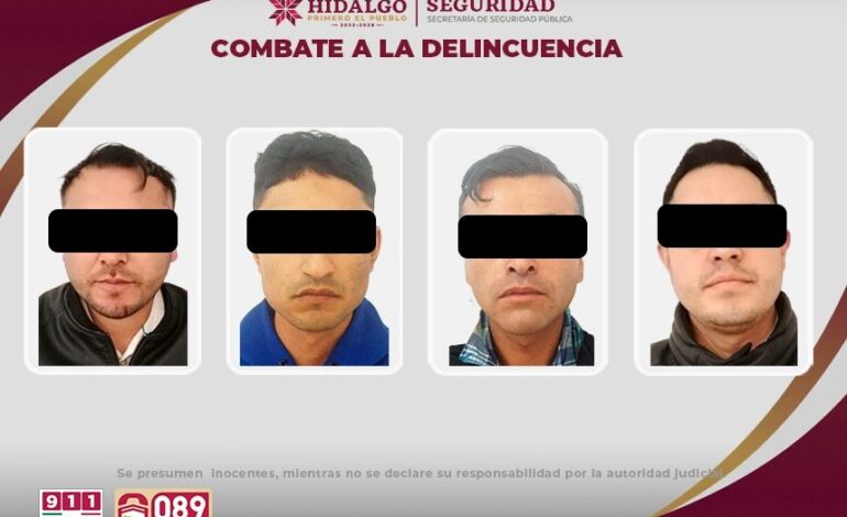 Asegura SSPH a Integrantes de Células Dedicadas a Cristalazos en la Zona Metropolitana de Pachuca