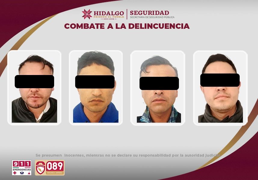 Asegura SSPH a Integrantes de Células Dedicadas a Cristalazos en la Zona Metropolitana de Pachuca