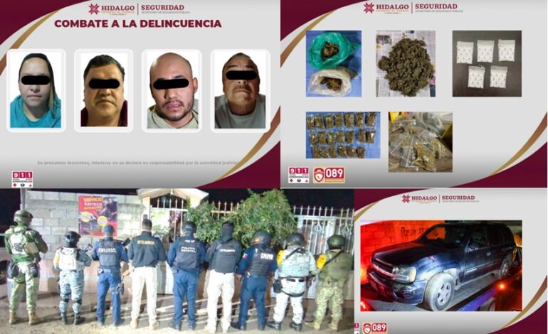 Desmantelan dos puntos de venta de droga en Apan