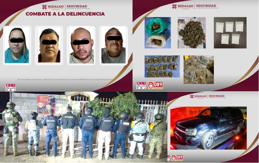 Desmantelan dos puntos de venta de droga en Apan