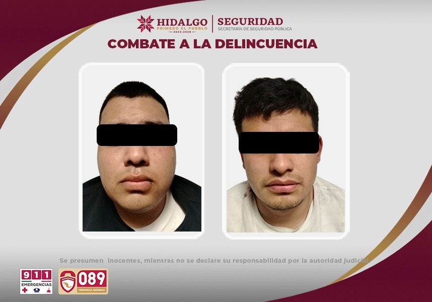 SSPH Asegura a Dos Sujetos Vinculados al Robo de Autopartes en Pachuca