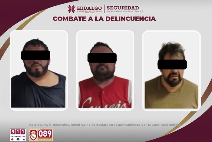 SSPH Asegura a Individuos Por Robo de Vehículo en Pachuca