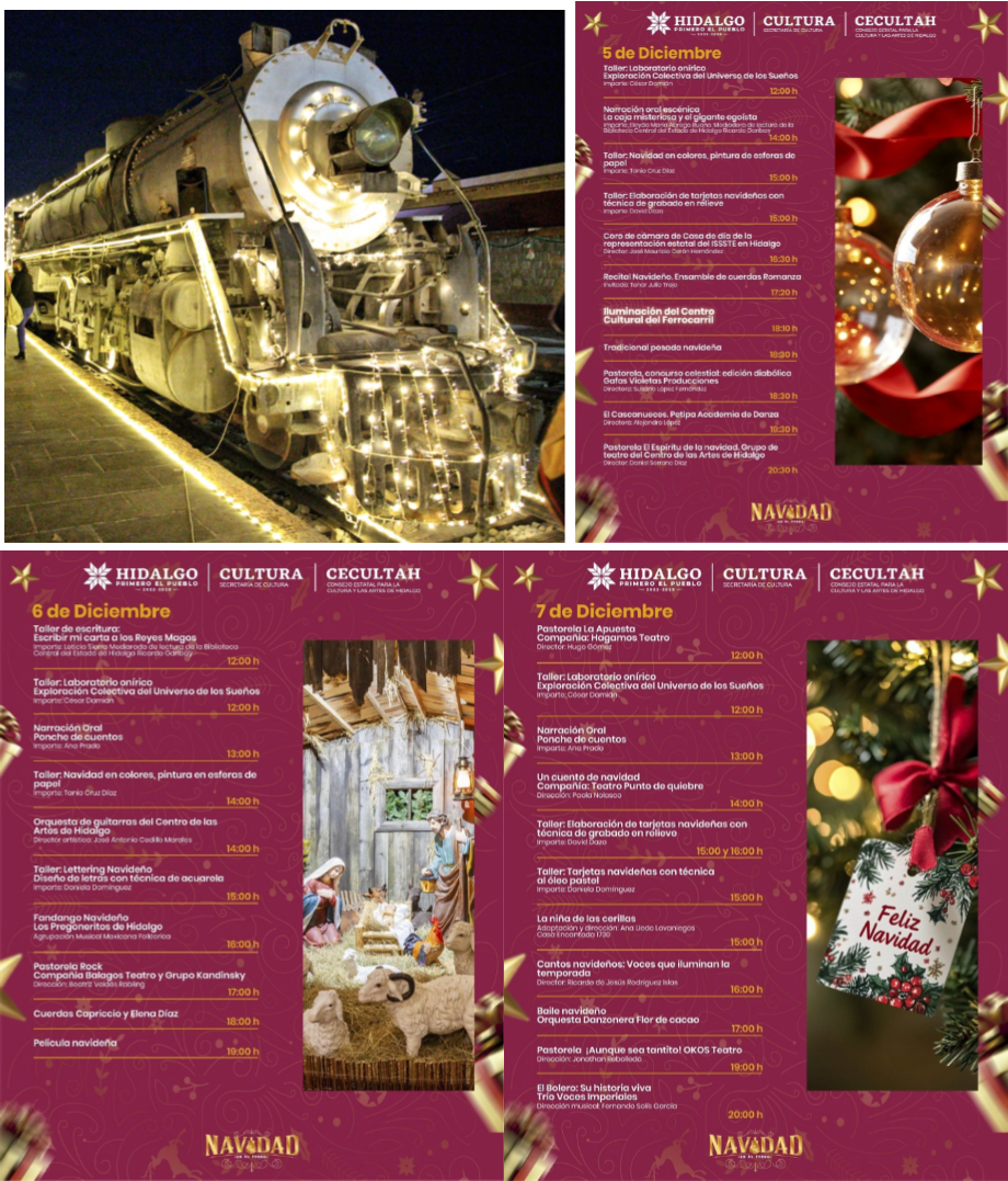 Secretaría de Cultura del Estado de Hidalgo, Anunció la Programación de Actividades Navideñas 2025