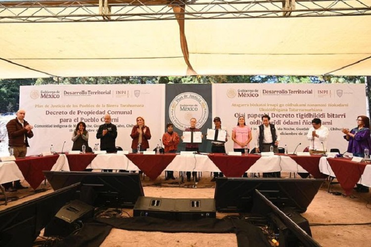 “Es Justicia Territorial”: Presidenta Claudia Sheinbaum Encabeza Entrega de Más de 3 Mil Hectáreas de La Sierra Tarahumara de Chihuahua al Pueblo Ódami