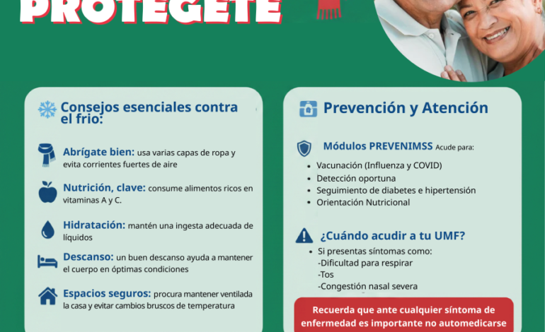 Fortalece IMSS Hidalgo Atención Preventiva Para Salud del Adulto Mayor en Temporada Fría