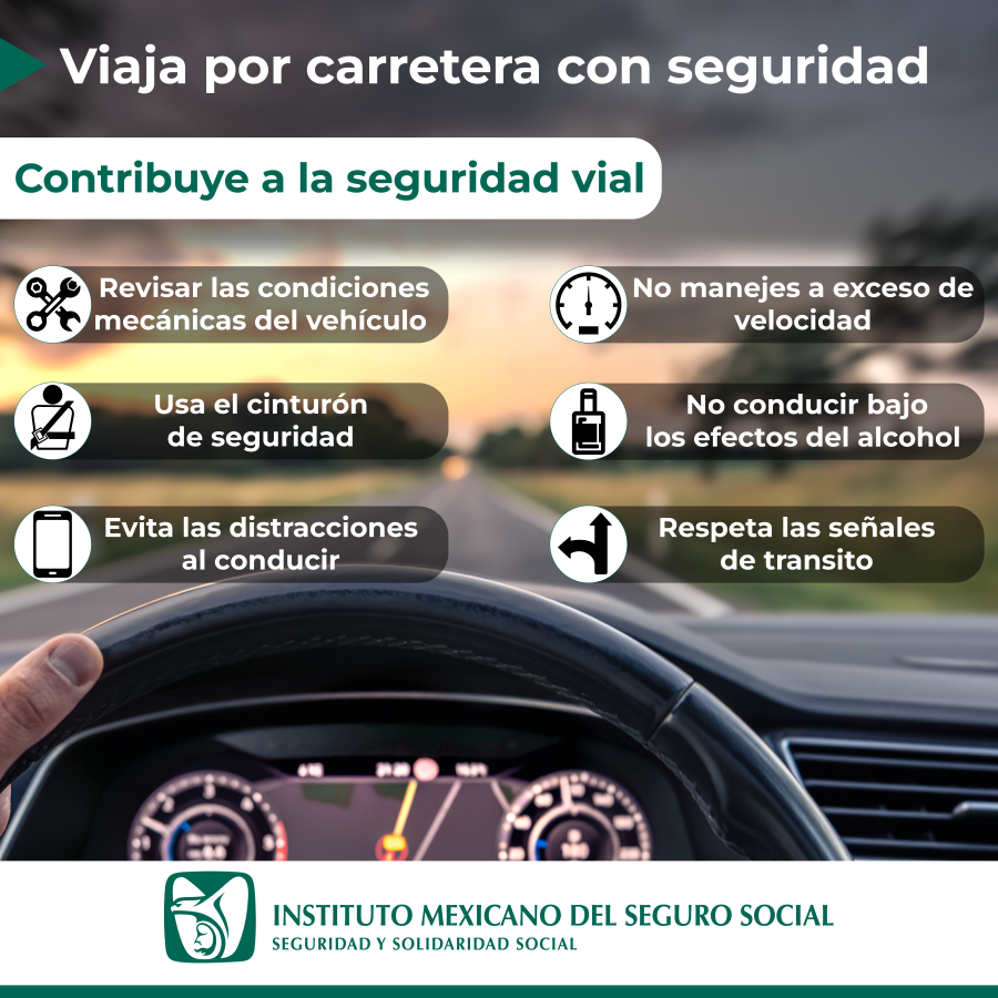 Fortalece IMSS Hidalgo Prevención de Accidentes Viales en Temporada Vacacional de Fin de Año