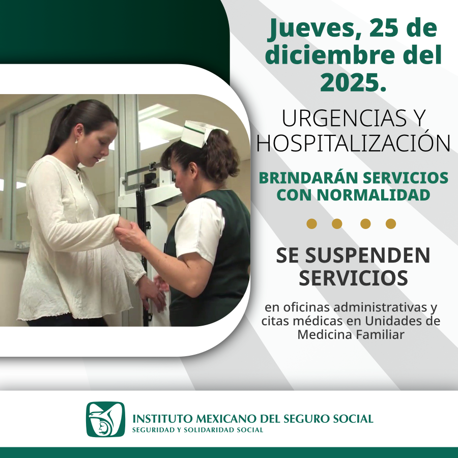Garantiza IMSS Hidalgo atención médica y servicios de Urgencias en Navidad