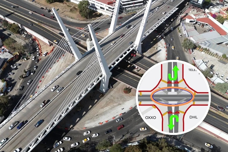 Instalan Retornos Temporales en la Glorieta Miguel Hidalgo de Pachuca