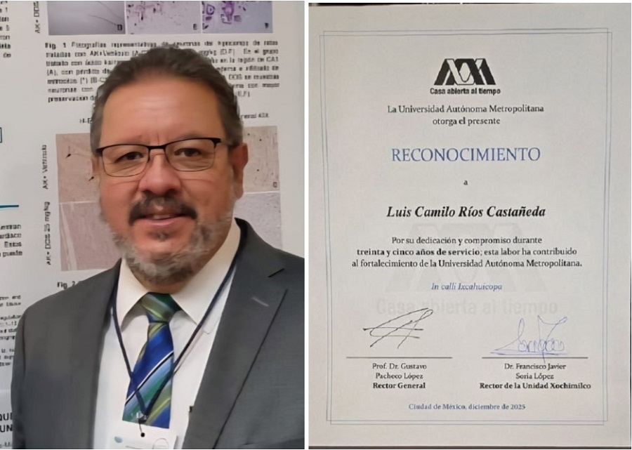 Otorgó La Universidad Autónoma Metropolitana al Docente e Investigador, Doctor Camilo Ríos Castañeda Reconocimiento por 35 Años de Servicio