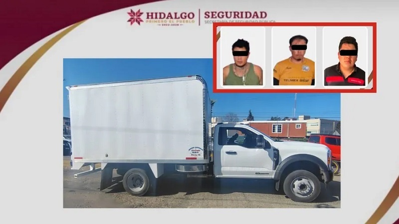 La SSPH Recuperó Camioneta Robada y Detuvo A Tres Sujetos Ligados Al Robo De Vehículos Y Posibles Vínculos Con Huachicol En Cuautepec.