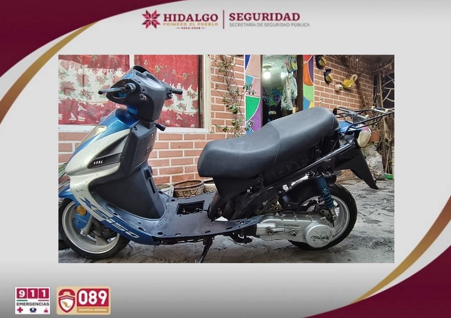 Aseguran Droga, Arma y Motocicleta en Operativo en Hidalgo