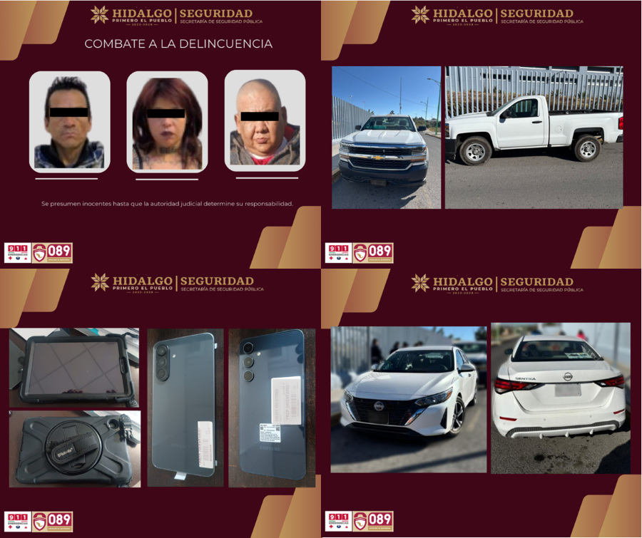 Asegura SSPH a Tres Personas Tras Robo a Cadena Comercial en Zempoala