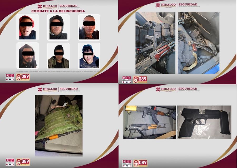 SSPH, Guardia Nacional y SEDENA detienen a seis sujetos armados en Tula Tras Ataques Armados