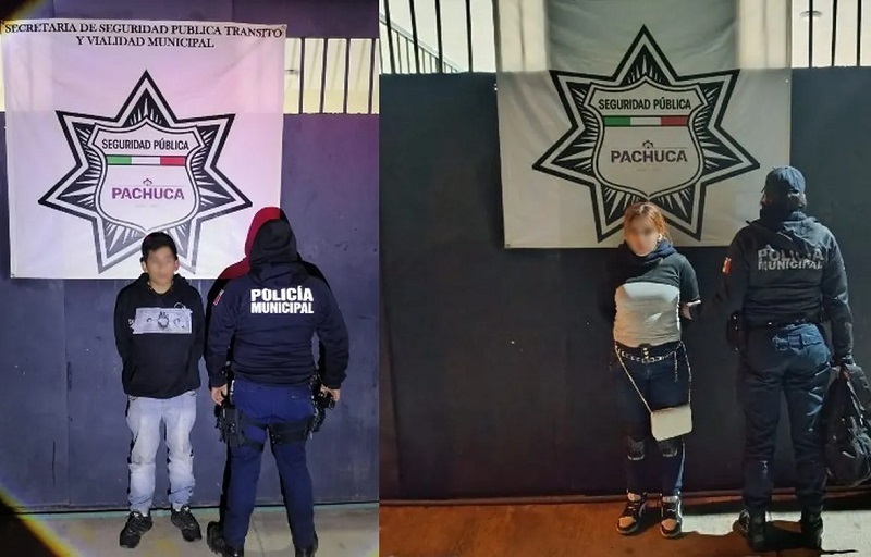 Detienen a Dos Sujetos en Posesión de Narcóticos en Pachuca