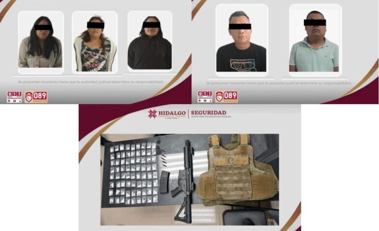 SSPH  Asegura a Tres Mujeres y Dos Hombres  Integrantes de Una Banda de Asaltantes en Acaxochitlán