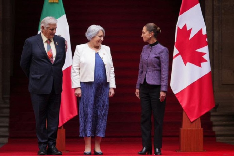 Recibe Presidenta Claudia Sheinbaum a La Gobernadora General de Canadá, Mary Simon, en Palacio Nacional