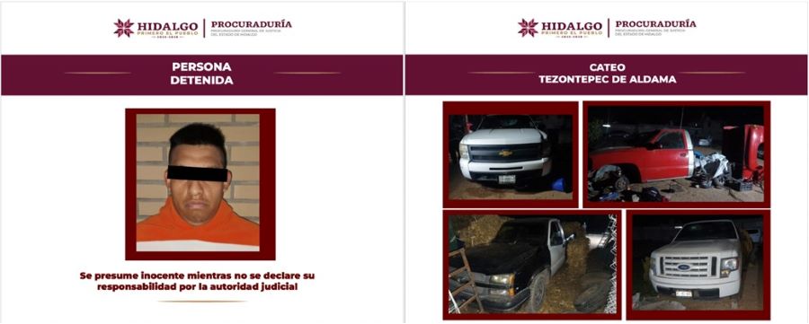 Cateo en Tezontepec de Aldama Deja Un  Detenido y Aseguramiento de Armas, Drogas y Vehículos Robados
