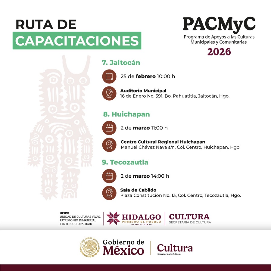 Arranca en Hidalgo la ruta de capacitaciones del PACMyC 2026
