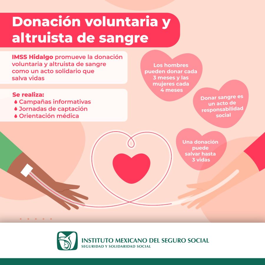 Fortalece IMSS Hidalgo cultura de donación voluntaria y altruista de sangre