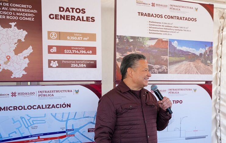 Supervisa Menchaca Obras de Infraestructura Por 9 Mil Millones de Pesos en Pachuca y Mineral de la Reforma.