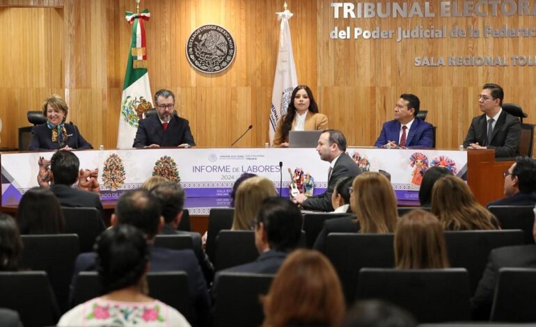 La Sala Regional Toluca del Tepjf Rinde Informe: Más del 97% de Los Expedientes Fueron Resueltos en Menos de 15 Días, Con Un 99% de Efectividad en Sus Determinaciones.