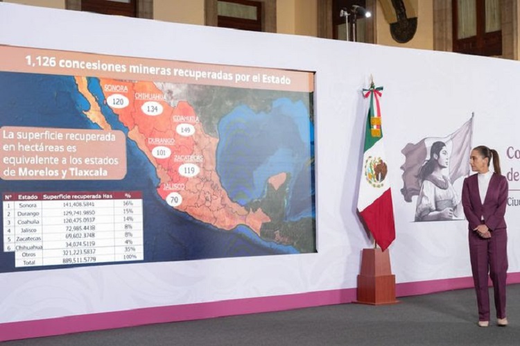 Presidenta Claudia Sheinbaum Anuncia Recuperación de Mil 126 Concesiones Mineras; Representan 889 Mil Hectáreas y Garantiza Protección de Áreas Naturales