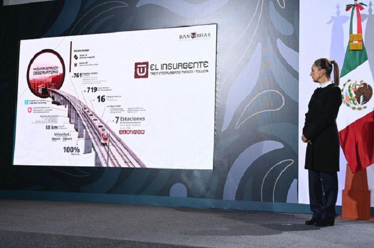 Presidenta Claudia Sheinbaum Inaugura Tramo Santa Fe-Observatorio del Tren “El Insurgente”; Se Conecta Toluca Con La Ciudad de México