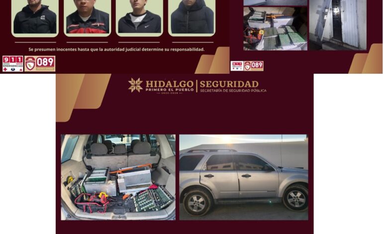 SSPH logró el aseguramiento de personas dedicadas al robo de infraestructura de telecomunicaciones.