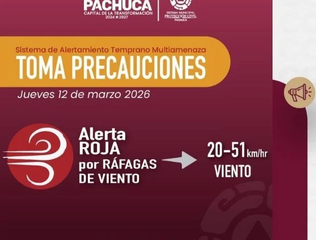 Ante rachas de viento moderadas a fuertes en diversas regiones del estado Protección Civil y Gestión de Riesgos de Hidalgo Recomienda Tomar Precauciones
