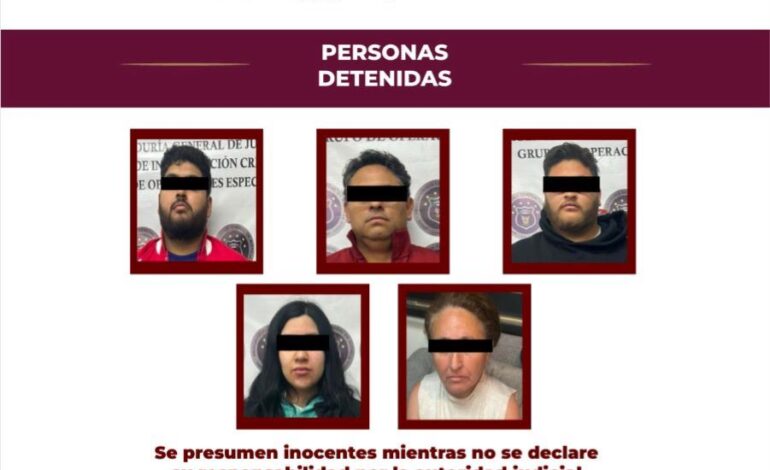 Detiene AIC en Cateo en Pachuca a 5 Sujetos Entre Ellos a Empleado de Pemex, Padre de “El Chelelo”