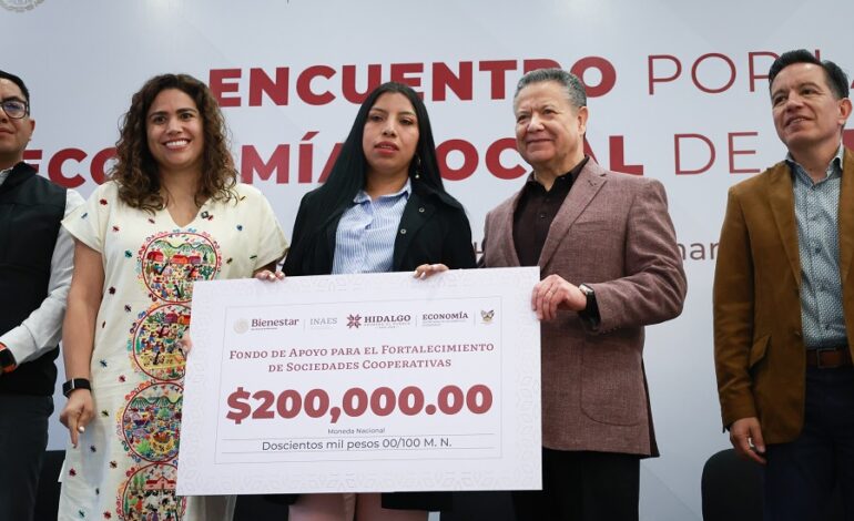 Entregan Apoyos a Cooperativas, Conforman una Red y Refuerzan Modelo Económico en Hidalgo